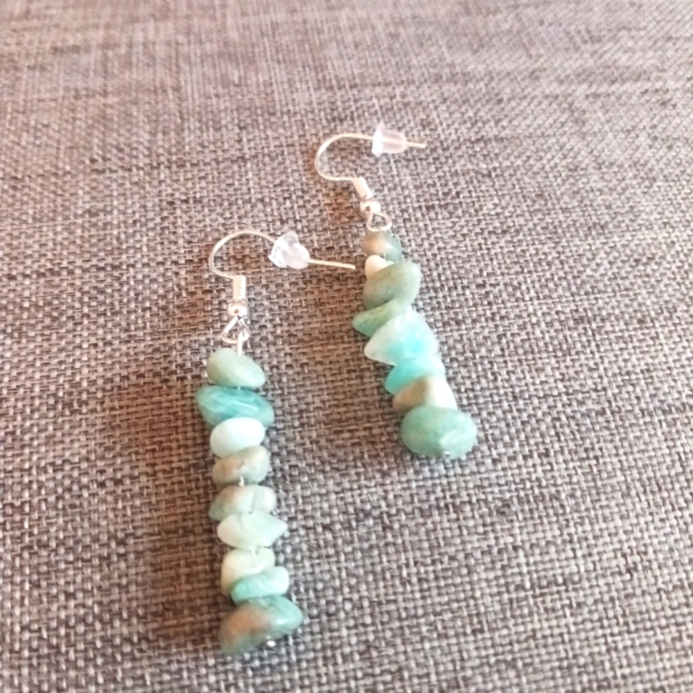 Aquamarine Earrings Handmade - New Item (1.5")